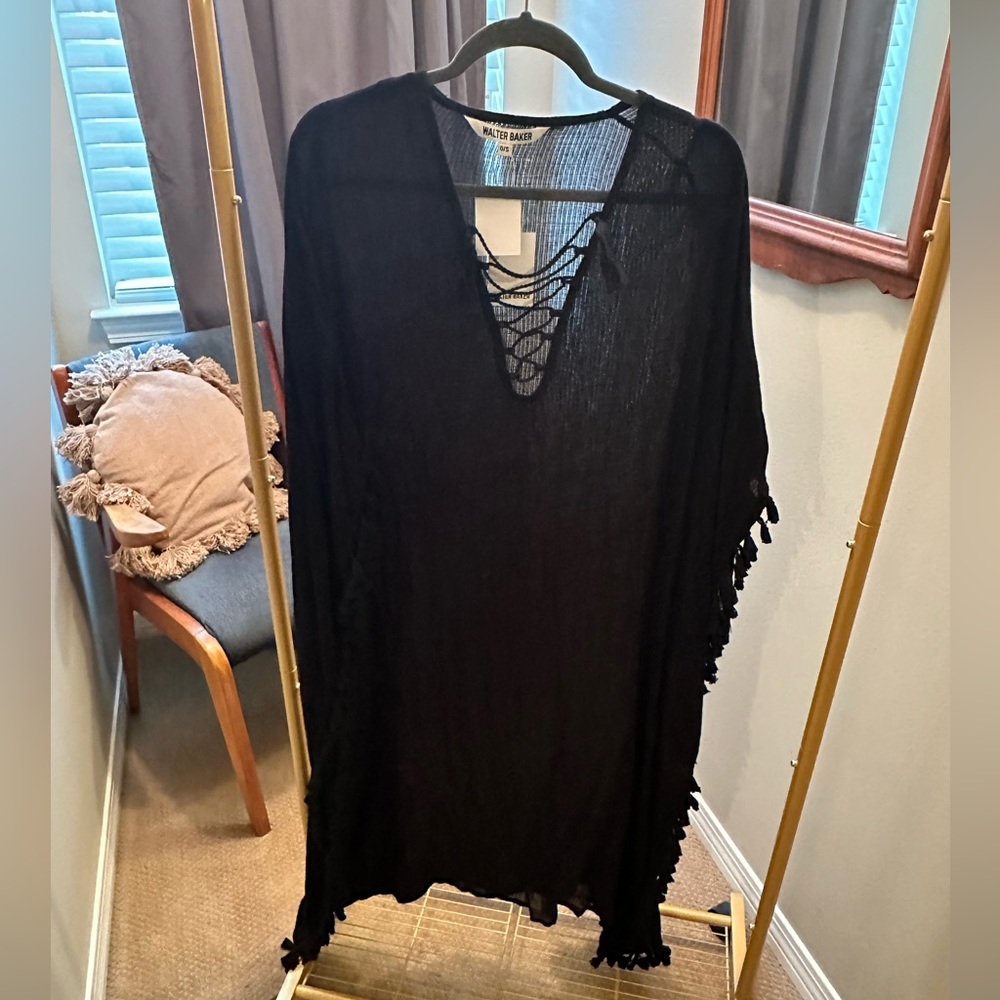 NWT Walter Baker Black Swim Cover-Up One-Size